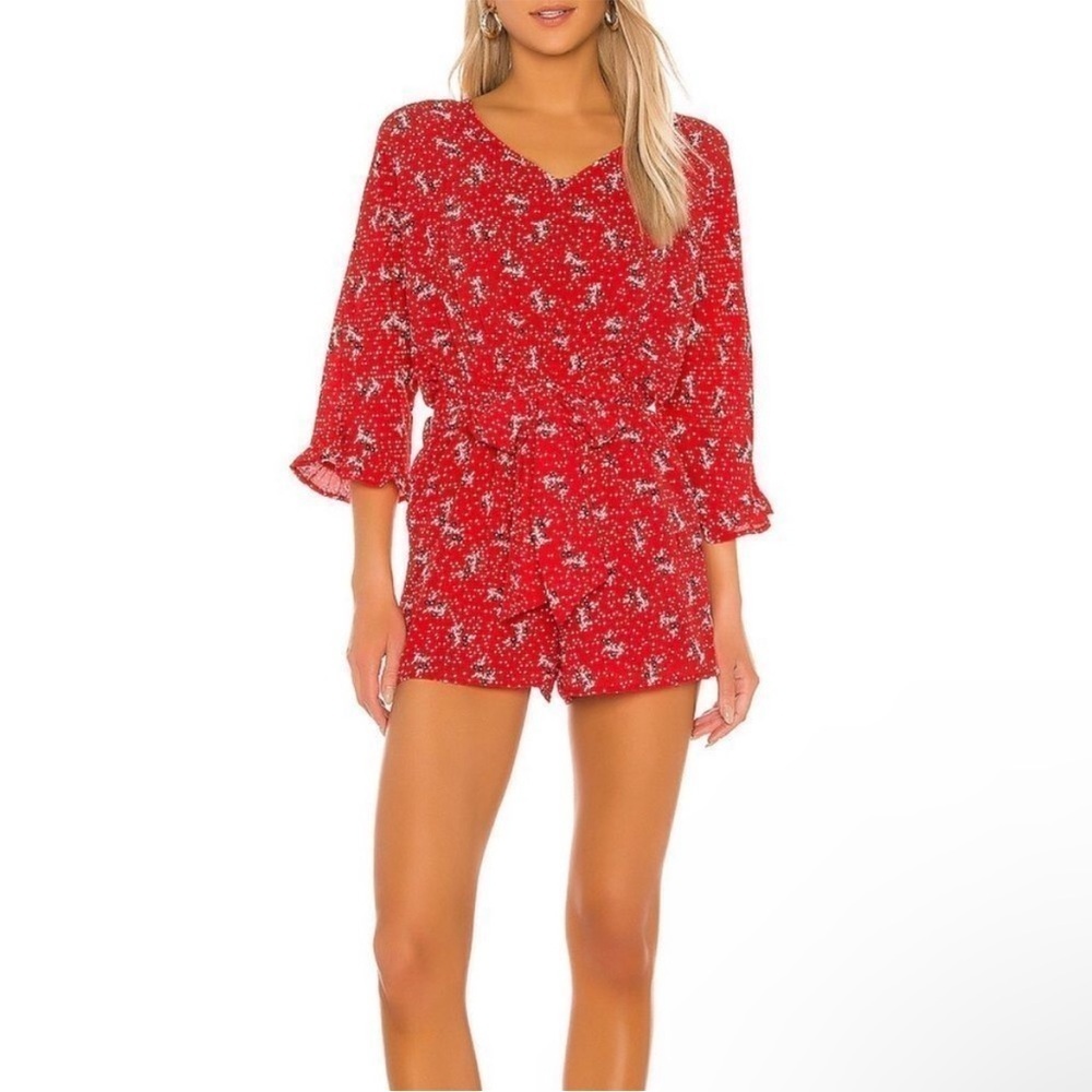 Jack by BB Dakota Red Floral Romper size M